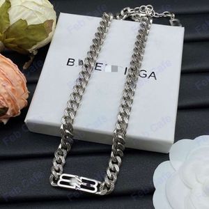 Fashion designer Jewelry Bb Necklace B bracelet Heavy high quality Double Letter Advanced Diamond Inlaid Cuban Chain Pendant Necklace Personality Celebrity Wind