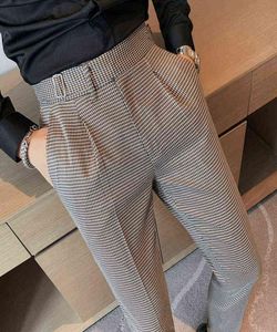 clothing British Style Dress Suit Pant Man Plaid Suit Pant Men Designer Gentlemen Business Casual Work Pant Trousers L2207022319491