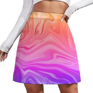 Spódnice Kobieta gradient gradient abstrakcyjny retro mini wysoki graficzny graficzny estetyczny przypadkowy duży rozmiar
