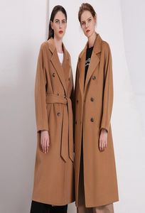 2019 designer trench coat women winter wool blends xlength outwear coats lapel neckline ladies Outerwear cashmere coats3298506