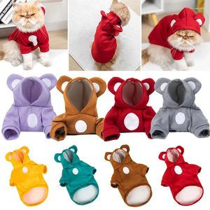 Dog Apparel Pet Clothes Dogs Hooded Sweatshirt Cute Bear Ear Warm Coat Cat Sweater Cold Costume For Puppy Small Medium Large