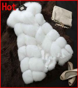 Högkvalitativ päls Vest Coat Luxury Faux Fox Warm Women Coat Vests Winter Fashion Furs Women039s Coats Jacket Gilet Veste 4XL8815660