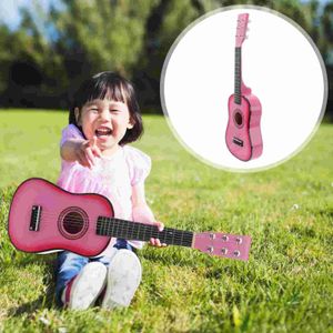 ギターギターチャイルドおもちゃアコースティック4弦楽初心者楽器フォーク6弦楽育児幼児用楽器スタイルレトロwx