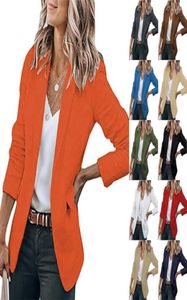 Kadınlar039s Kadınlar Blazer Coats Bahar Sonbahar Çentik Düğmesi Uzun Kollu İş Giysileri OL Katı Blazers Bnsyy3422737442