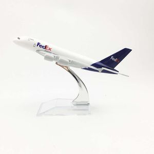 16cm Uçak FedEx Kargo Lojistik Airbus A380 Havayolları Uçak Diecast Metal Uçak Modeli Oyuncak Hediyesi Koleksiyon