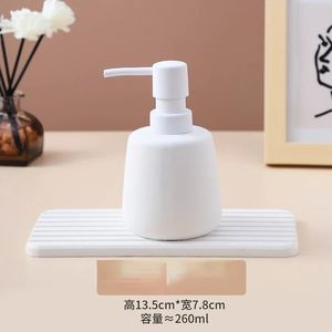 Matte Ceramic Soap Dispenser Bathroom 260ml Liquid Empty Refill Sub-bottle Hand Sanitizer Shower Gel Shampoo Bottles