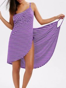 Summer Beach Sexy Women Stripe Wrap Dress Bikini Copare Sarongs Abbigliamento da donna Swim costumi da bagno senza schienale