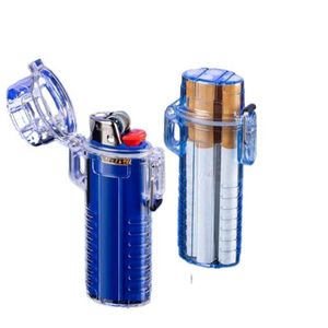 Lighters trzyma 4 papierosy Multi funkcjonalne przezroczyste wodoodporne pudełko na cygaro wodoodporne lekkie pudełko palenia akcesoria S24513