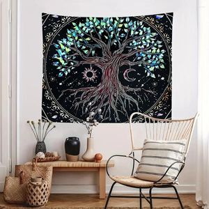 Tapissries 1pcs Mysterious Tree of Life Mushroom Forest Tapestry Wall Hanging Fairy Tale Bohemian Home Dormitory Dream Decor