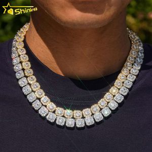 Hip Hop 10mm Width S with Cubic Cube Chain Necklace Moissanite Tennis chain