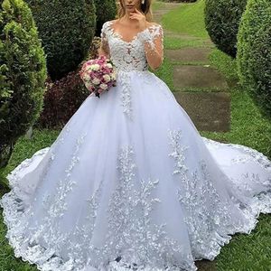 Vintage Wedding Dresses 2024 Sheer Long Sleeves Beads Pearls Illusion Lace Appliques Brdial Gowns Custom Made Maternity Vestido de Noivas