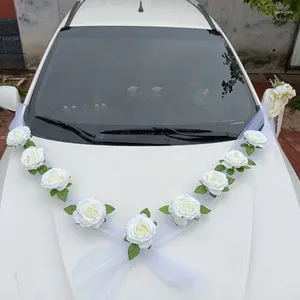 Party Decoration 9 Flowers White Pink Rose Artificial Flower For Bridal Shower Car Wedding Door Handtag