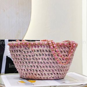 luxury women straw tote designer cross body summer straw bag pink clutch weave vacation hand bags top handle woven bag large capacity shoulder weekend beach bags