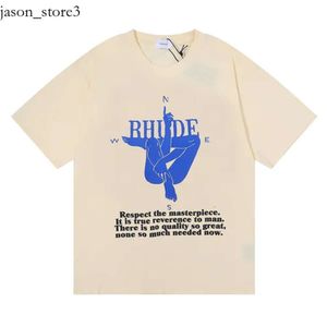 Rhude T-Shirts Tasarımcı T-Shirts Erkek Tişörtleri Yaz Yüzme Tasarımcısı Tshirts Kısa Kısa Kollu Plaj Tarzı Tees Pamuk T-Shirt 47