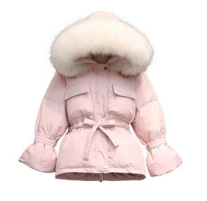 Vero cappotto invernale in pelliccia di pelliccia di raccoon da donna lungo il parco con una giacca calda con canotta bianca in più di dimensioni più dimensioni y2010261876492