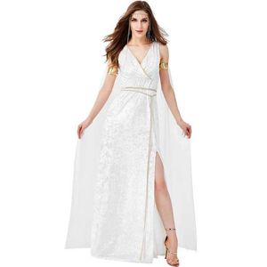 Sukienki macierzyńskie starożytne mitologia grecka Women Seksowna biała długa sukienka # PS1925 D240520