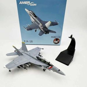 Aircraft Modle Dietcast Amer 1/100 Scale F18 Grumman F/A-18F F-18 Fighter USAF Army Air Force Metal Copy Aircraft Model Toy for Collection s2452089