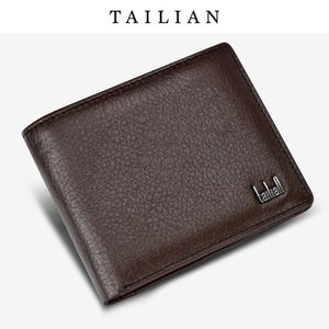 Tailian Classic Genuine Leather Men's Short Top Layer Cowhide Wallet