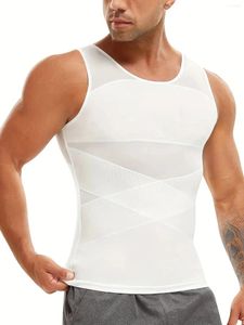 Herrenkörperformer atmungsaktiver Kompression Bauchkontrolle Unterhemd Slimming Shaper ärmellose Tanktopforming Frühlings-/Sommer -Sweatshirt