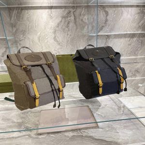 Klasyczne męskie miękkie podróż plecak Katy Perry Sup Web Straps Brązowe żółte vintage płócienne torby luksusowe designerskie torby na ramię 285b