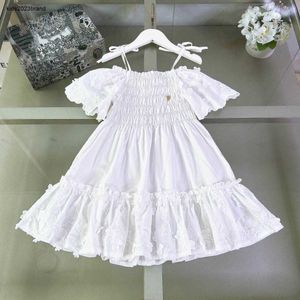 Nya flickor kjol av axel rem design prinsessan klänning storlek 90-150 cm barn designer kläder sommar kortärmad baby partydress 24 maj