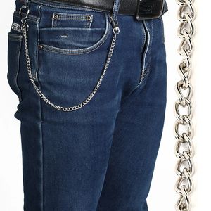 38cm15inch Longo Corrente de correia de correia de metal longa Punk Troushers Hipster Pant Jean Keychain Ring Clip Keyring Jóias de hiphop 240506