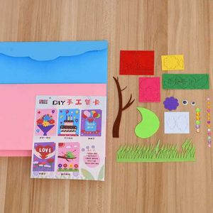 Andra leksaker DIY handgjorda gratulationskort för barn handgjorda icke -vävda materiella hantverk leksaker för barn Creative 3D Puzzle Toys Education Toys