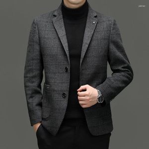 Męskie garnitury 2024 Dżentelmen biznesowy Przystojny brytyjski styl swobodny wełniany dwustronny szczupły koreańsko-koreański ślub męski blezer