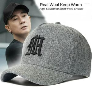 Ball Caps Winter Hat Baseball Cap For Men Women High Structured Trucker Wool Keep Warm Windproof Embroidery Dad Big Head Large