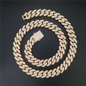 mens gold plated micro pave cz hip hop thick link necklace iced out miami cuban