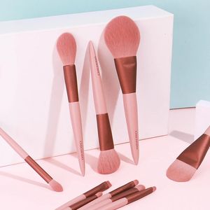 MyDestiny- Cereja rosa 10 PCS Brush de maquiagem Conjunto de maquiagem de fibra sintética Sonhadora Brush de maquiagem de meninas incluem sombra Bush Bush 240518