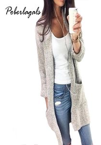 Mulheres Manga longa Cardigan solto Cardigan Autumn Winter Fashion feminino malha Cardigan Pull Femme Drop 4122538