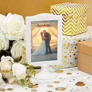 Çerçeveler Zarif düz renkli ayakta duran menü çift taraflı masa modern basit tutucu düğün masa dekoru po ekran çerçeve resim nordic