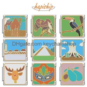 Charms Hapiship 2024 Kvinnor Fashion Camel Mask Owl avokado italienska charm Länkar Fit 9mm armband Rostfritt stål DIY-smycken DJ1138-C Dr Otpke