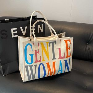 Gentle Woman Colorful 3D Canvas Bag 2024 Ny enkel och mångsidig handhållen Tote axelväska 240520