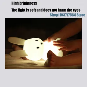 Bordslampor mini kawaii djur form baby natt lampa klapp touch batterin driven ögonskydd sovrum sängljus xmas gåvor