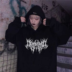 Herrtröjor tröjor strtwear y2k män hoodie hip hop goth tryck pullover tröja casual sportkläder vintage kläder höst punk harajuku emo topp h240425