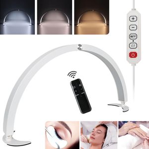 HDSNH Half Moon Nail Desk Light 29Inch 40W Can be folded Eyelashes Light with Phone Holder 7 Color Modes 10 Brightness with Remote for Beauty Eyelashes Tattoos