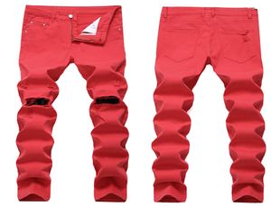2022 Zwykłe rozryte chude dżinsy mody dżinsy szczupłe motocyklowe motocyklowe motocyklowe spodnie dżinsowe spodnie Hip Hop Men2718129
