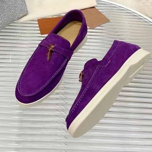 Women Mens Shoes Dress Flat Designer Shoe 100% Leather Metal Buckle Lady Suede Womens Casual Mules Princetown Men Trample Lazy Loafers Size 35-42-45 with 92 s