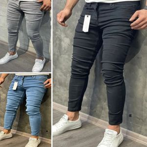 Menas de moda calças casuais Jeans esticaram skinny vintage lavagem mais tamanho jean roupas masculinas macho de alta qualidade Hip Hop Denim calças 240513