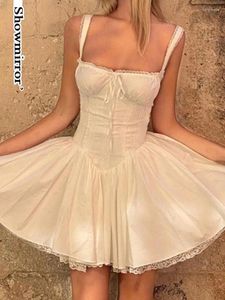 Casual Dresses Pet White Sundress Elegant Women Short Dress Princess Slim Fit A-Line Lady Fairycore Party Clubwear Outfits