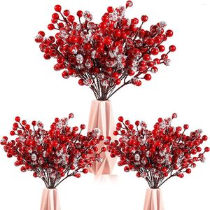 Flores decorativas 10pcs Simulação de Natal Berry 14 Berries Flores Artificiais Fruit Cherry Plants Home Party Decoration DIY Presente