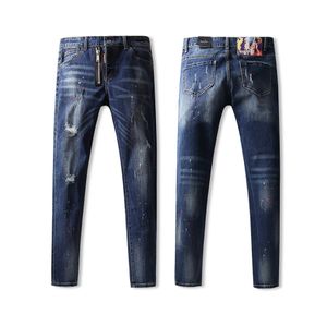 2020 New Arrival Top Quality Men Designer Jeans Denim Embroidery Pants Fashion Holes Trousers IT Size 44547202303