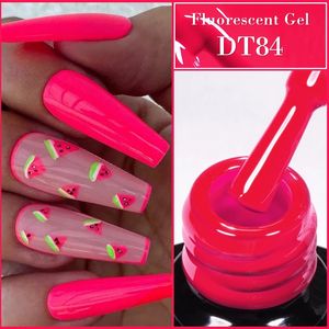 7ml fluorescencyjny żel lakier do paznokci Neon czerwony żółty zielony kolor letni półprzewodnikowy lakierka zanurzona w manicure z LED UV 240510