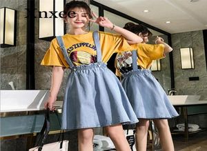 Skirts Cute Elegant Sweet Casual Overalls Women Plus Size 5xl Loose Ruffles Summer Bud Jeans Midi Denim Fashion3271331