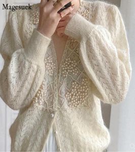 Women039s Knits Tees Mohair Pearl Woman Cardigan Sweater Coat Women Autumn Winter Vintage Fashion Knit Long 17810Women039S4114623