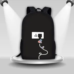 Backpack Coloranimal Literary Plug Light Bulb Rose Art Paintings Women's Large Capacity Summer Transparent School Bags For Kids