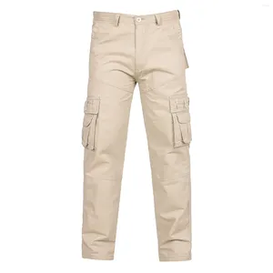 Herrenhosen Fracht für Männer Mode lässige Outdoor Outdoor Button Tasche Arbeit Hose Langes Pantalon Homme