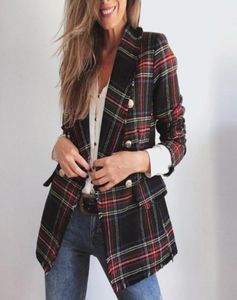 Causal Light Tan Autumn Women Trench Coat Split Joint Elegant Long Sleeve Plaid Windbreaker Korean Coats Women039S6509697